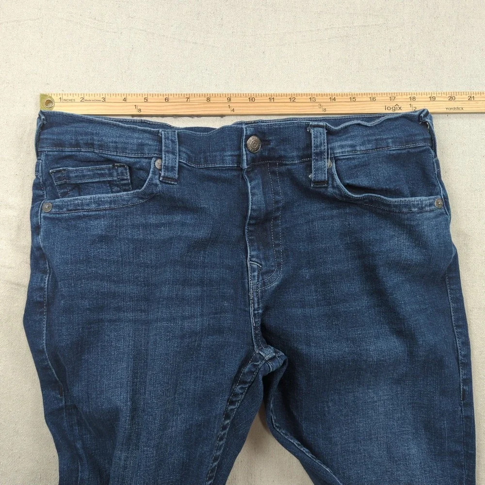 True Religion Jeans Mens 36x32 Blue Rocco Relaxed Skinny Dark Wash